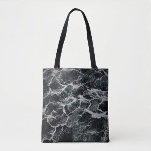 Gray and black painting tote bag