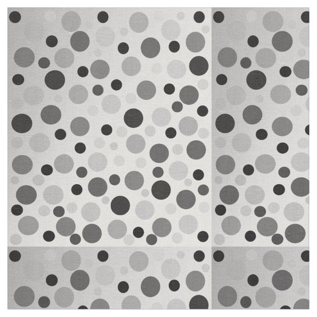 Gray And Black Polka Dots, Fabric (Close Up)
