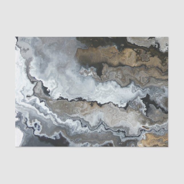 Gray and Brown Fluid Pour Tissue Paper (Front)