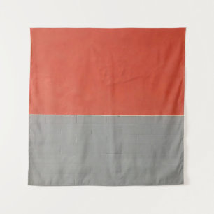 Gray and orange painted wall tapestry