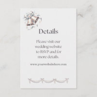 Gray and Pink Bells Details Insert for Invitation