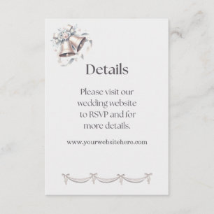 Gray and Pink Bells Details Insert for Invitation
