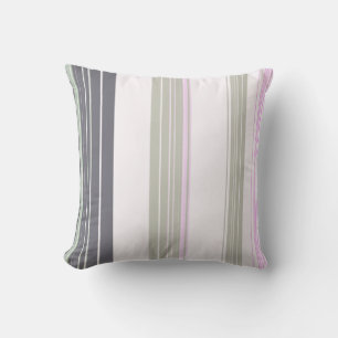 Gray and pink vertical stripes. cushion