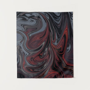 Gray and red abstract painting tapestry
