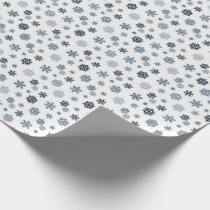 Gray and Silver Snowflakes on White, Christmas Wrapping Paper