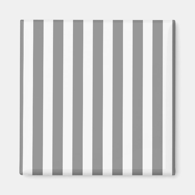 Gray and white candy stripes magnet (Front)