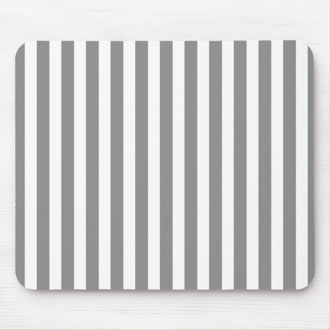 Gray and white candy stripes mouse pad (Front)