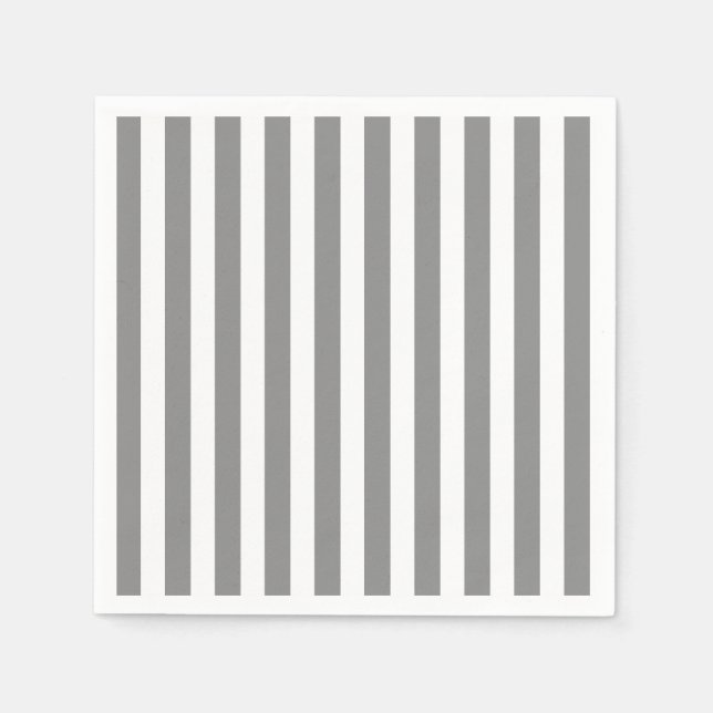 Gray and white candy stripes napkin (Front)