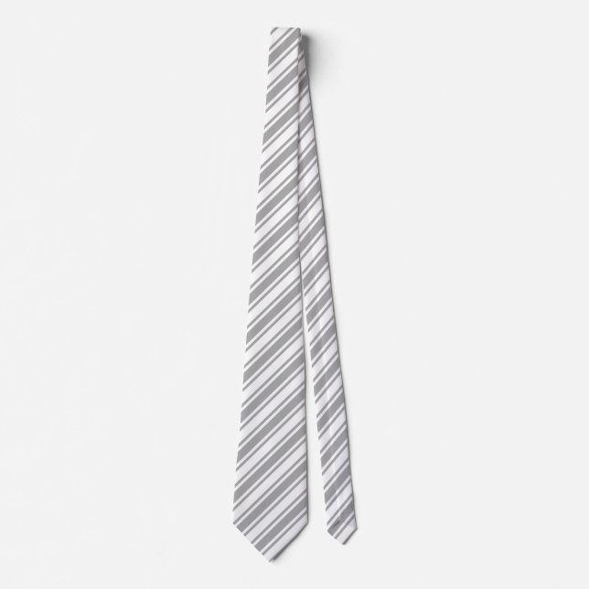 Gray and white candy stripes tie (Front)