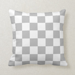 Gray and White Checks Cushion