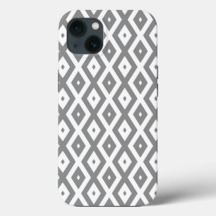 Gray and white diamond pattern Case-Mate iPhone ca iPhone 13 Case
