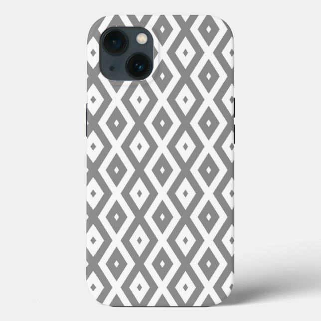 Gray and white diamond pattern Case-Mate iPhone ca Case-Mate iPhone Case (Back)