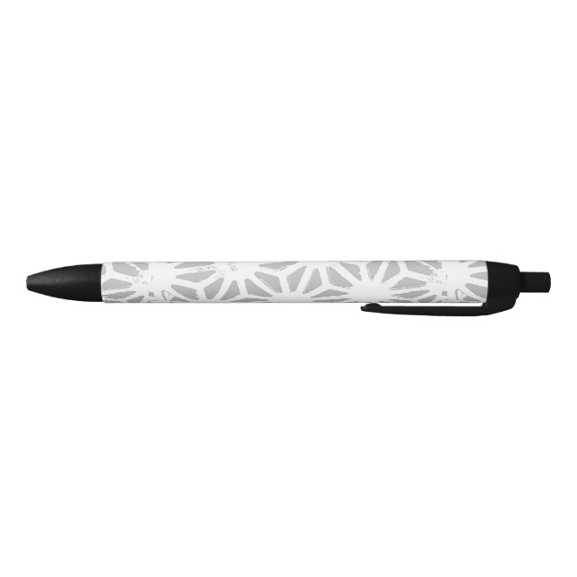 Gray and white geometric pattern black ink pen (Bottom)