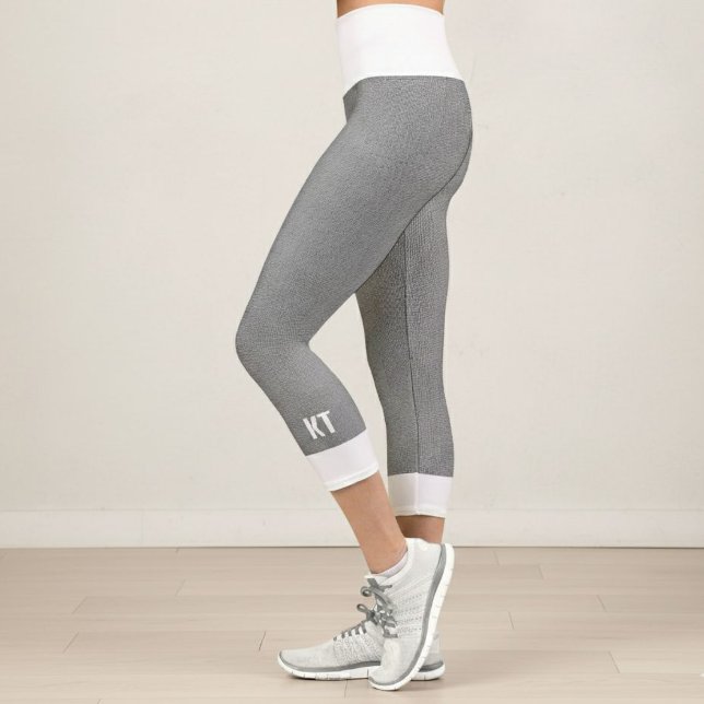 Gray and white herringbone pattern leggings  (Creator Uploaded)