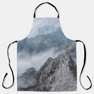GRAY AND WHITE MOUNTAIN UNDER WHITE CLOUDS DURING APRON