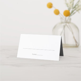 Gray And White Signature Script Wedding Place Card
