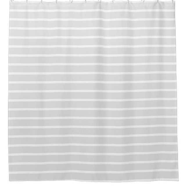 Gray and White stripe Shower Curtain (Front)