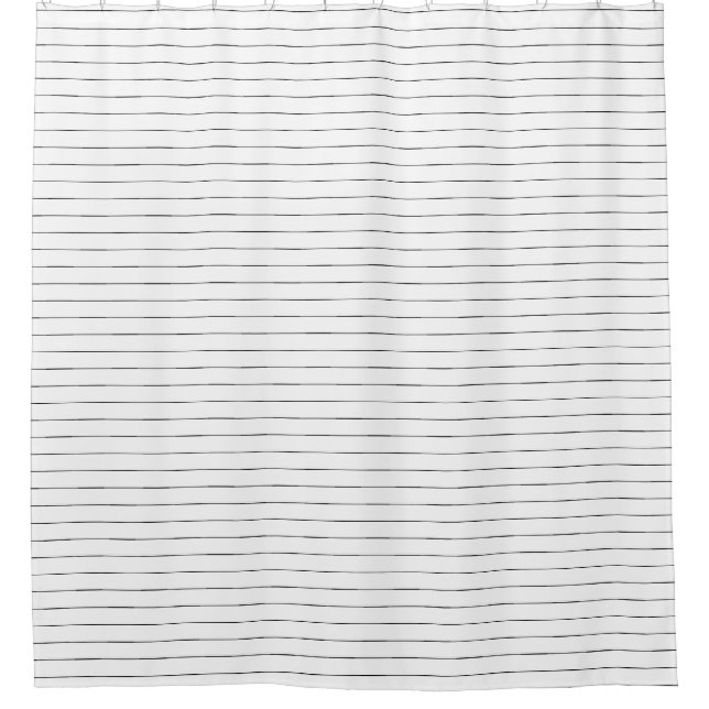 Gray and White stripe Shower Curtain (Front)