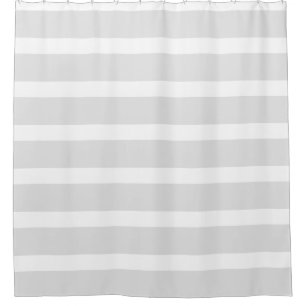 Gray and White Striped Shower Curtain