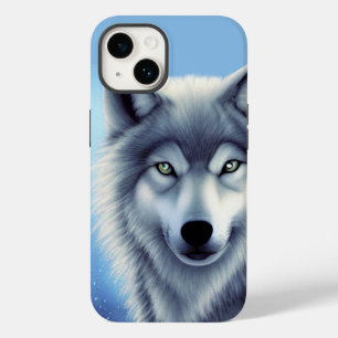 Gray and White Wolf Portrait  Case-Mate iPhone 14 Case