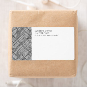 GRAY ARGYLE KNIT Shipping Address Labels
