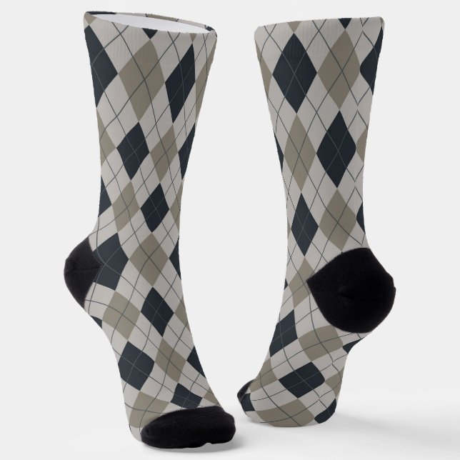 Gray Argyle  Socks (Angled)