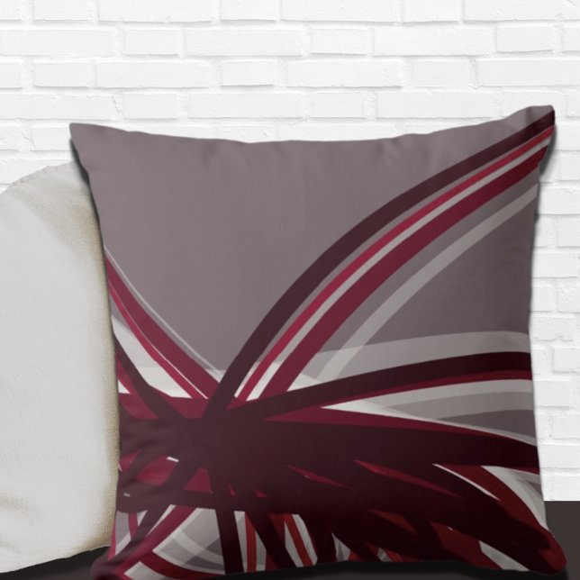 Gray Artistic Abstract Ribbons Cushion (Creator Uploaded)