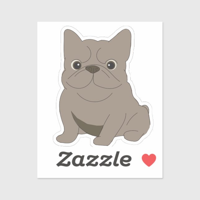 Gray Baby French Bulldog, Cream, (Sheet)