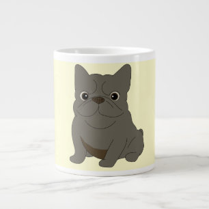 Gray Baby French Bulldog, Cream, Large Coffee Mug