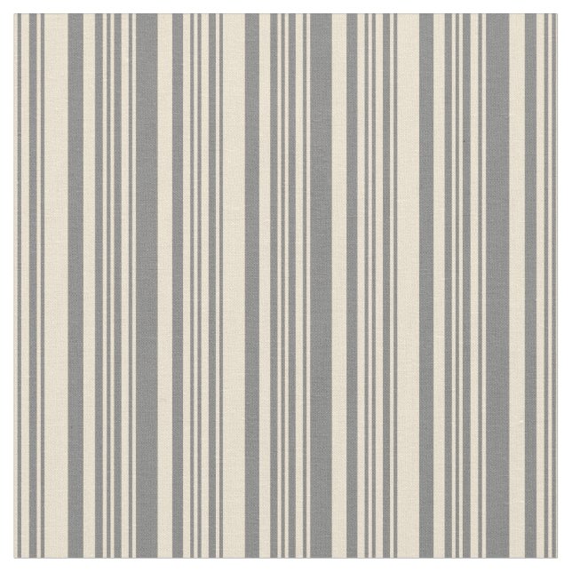 Gray & Beige Colored Stripes Fabric (Close Up)