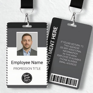 Gray Black Corporate Employee Photo ID ID Badge