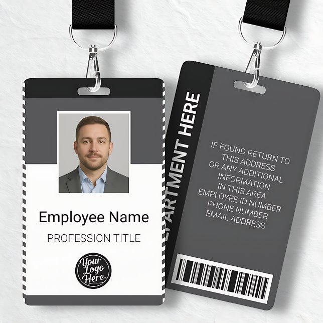 Gray Black Corporate Employee Photo ID ID Badge (Gray Black Corporate Employee Photo ID Badge)