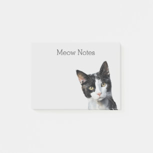 Gray Black White Kitty Cat Post-it Notes