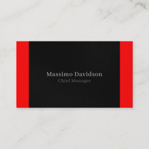 Gray Black White Red Stripes Simple Serif Font Business Card
