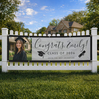 GRAY & BLK 2026 | Graduation Banner with Photo