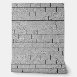 Gray brick tile pattern wallpaper