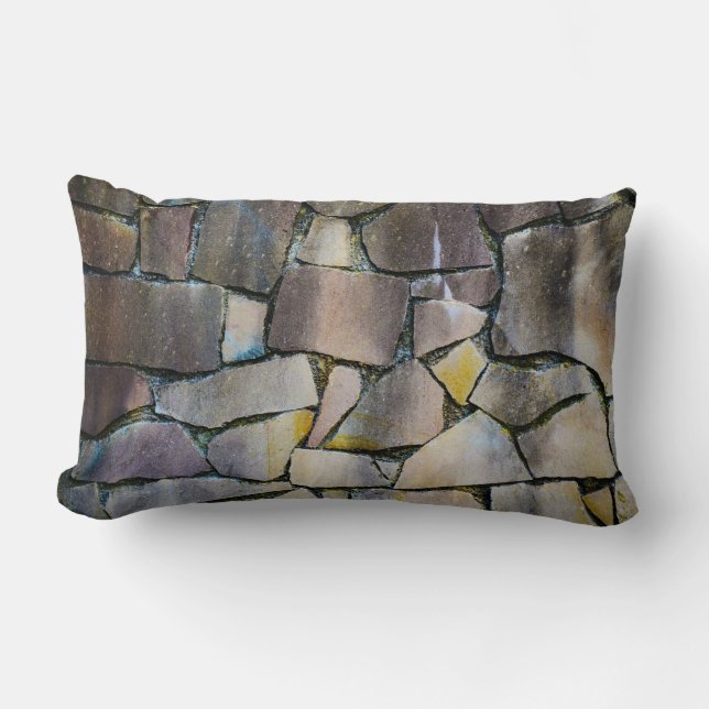 Gray brick wall lumbar cushion (Front)