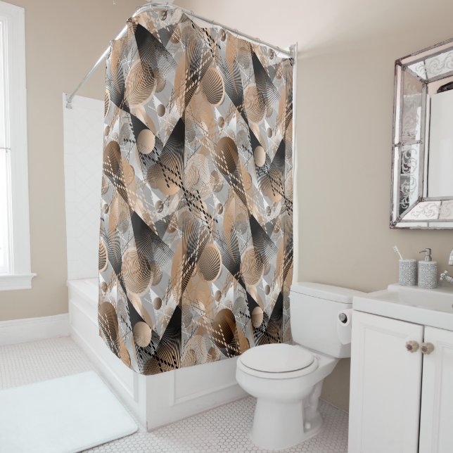 Gray, brown abstraction. shower curtain (In Situ)