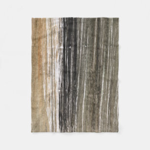 Gray brown lines abstract painting art fleece blanket