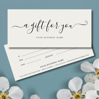 Gray Business Gift Certificate Elegant Simple