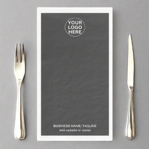 Gray Business Logo l Professional Corporate Event Napkin