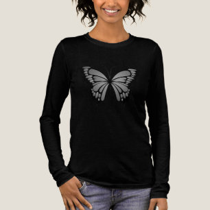 Gray Butterfly on BLACK T-Shirt -  Tri-Blend Shirt