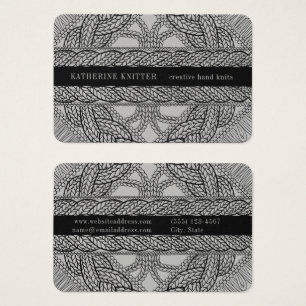 GRAY CABLE KNIT Euro Size Business Card
