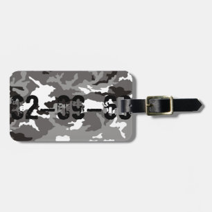 Gray camouflage pattern luggage tag
