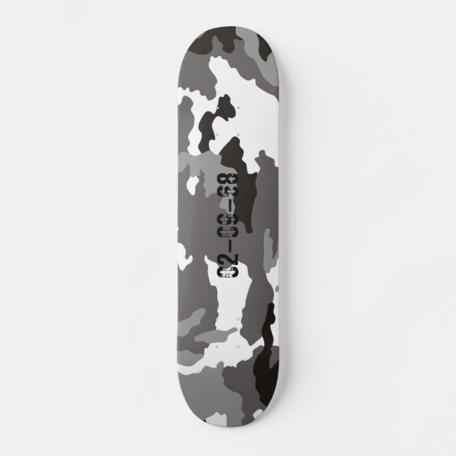 Gray camouflage pattern skateboard (Front)