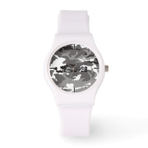 Gray camouflage pattern watch
