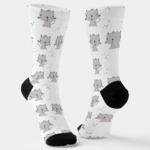 Gray Cats Socks