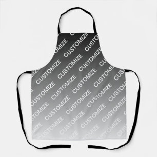 Gray (changeable color) Ombre & Text Pattern Apron