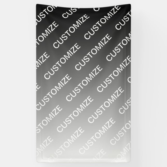 Gray (changeable color) Ombre & Text Pattern Banner (Vertical)