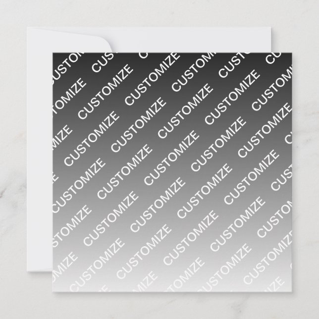 Gray (changeable color) Ombre & Text Pattern Card (Front)